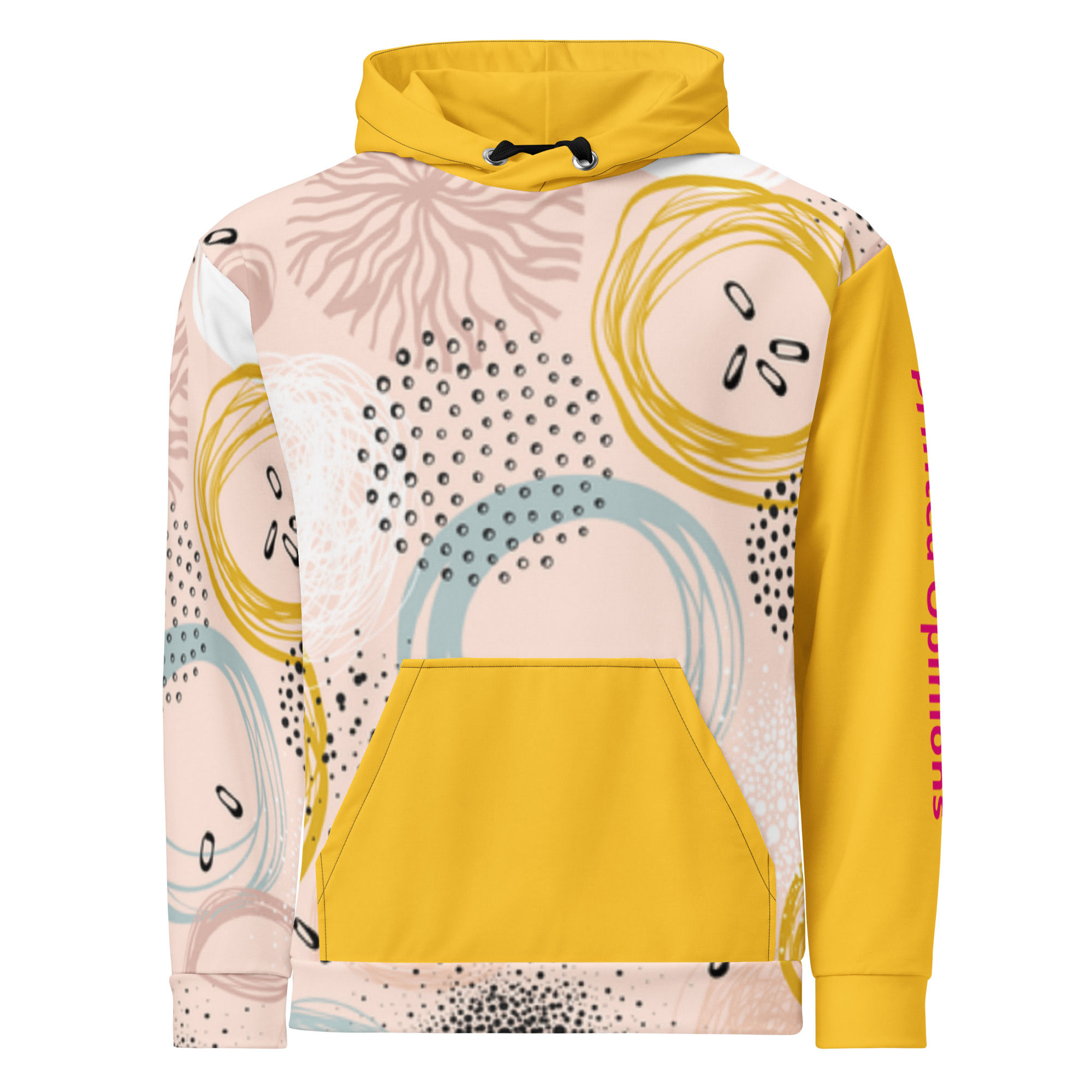 Yellow print hoodie