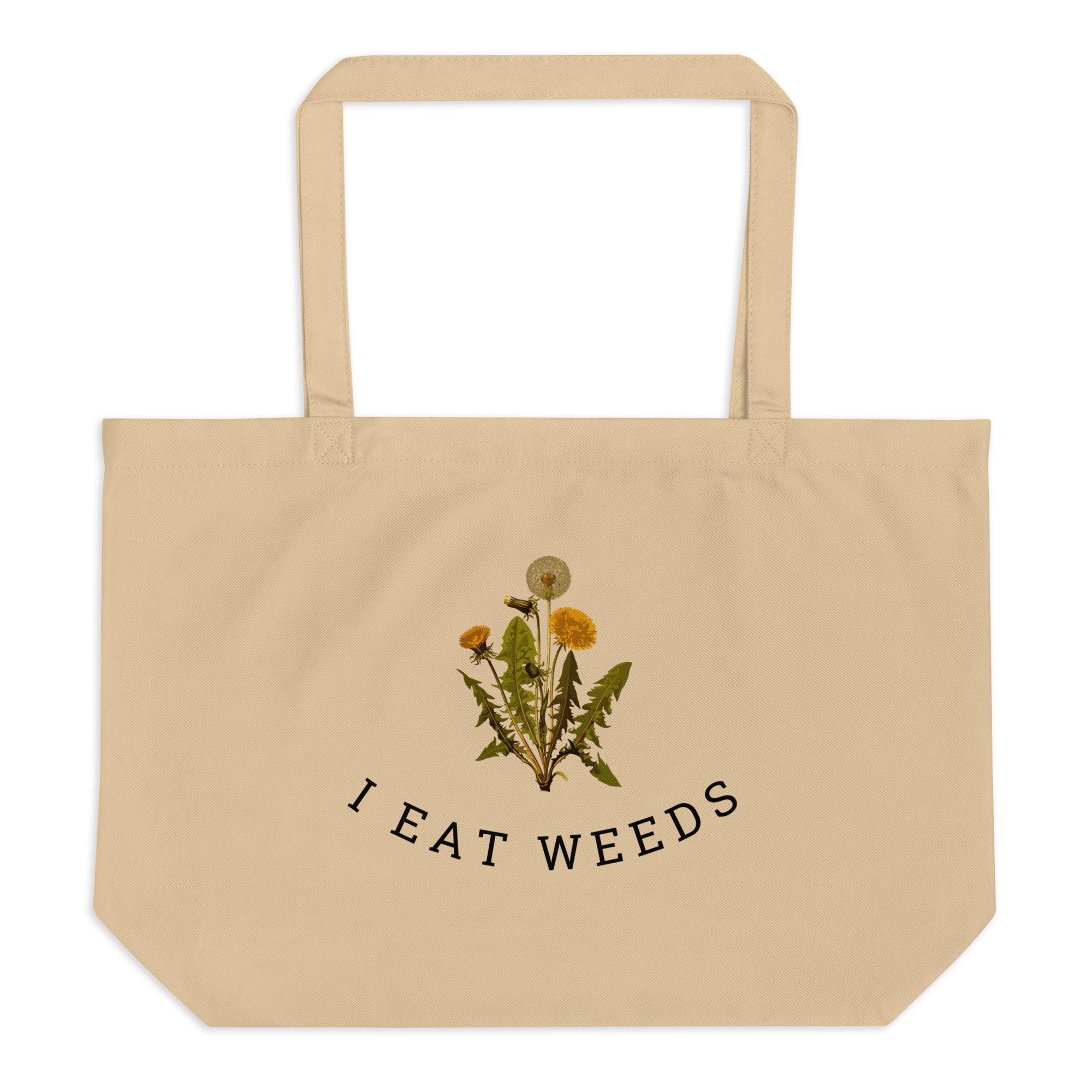 forager's organic tote bag — weeds are on the menu