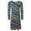 Thumbnail: The Elysian - Zig Zag Knitted Wool Shift Dress Knee Length Long Sleeves Multi