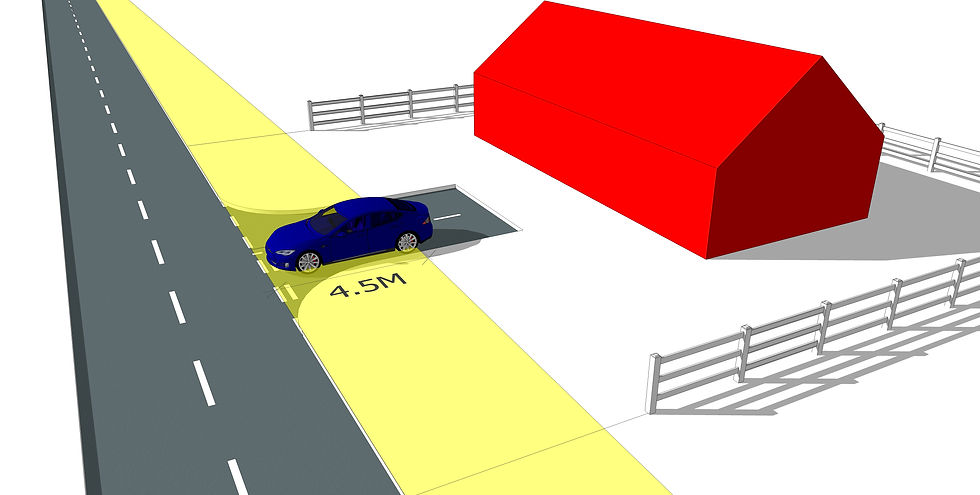 visibility splay for a self build house UK