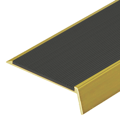 Thumbnail: Cataphoreis Brass Profile & P5 Tape Insert Anodised Surface Mount Stair Nosing