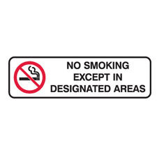 No Smoking Except Designated Area.