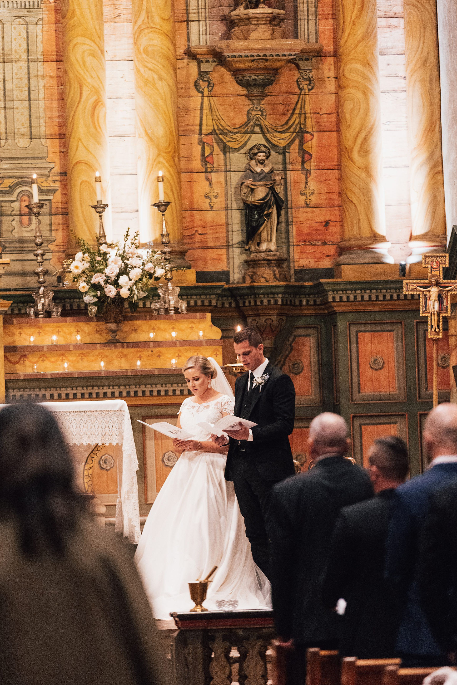 Wedding ceremony at Old Mission Santa Barbara