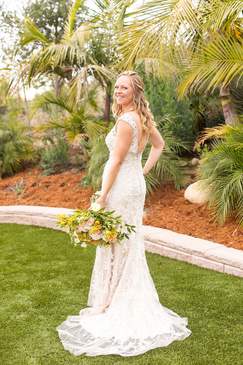 bride portraits mountain view wedding in Santa Barbara