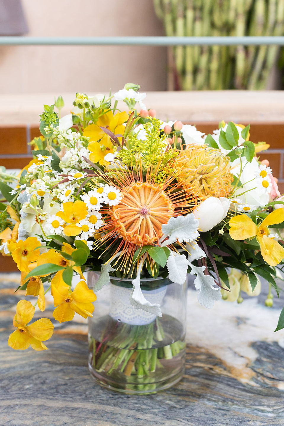 yellow flowers for Santa Barbara wedding