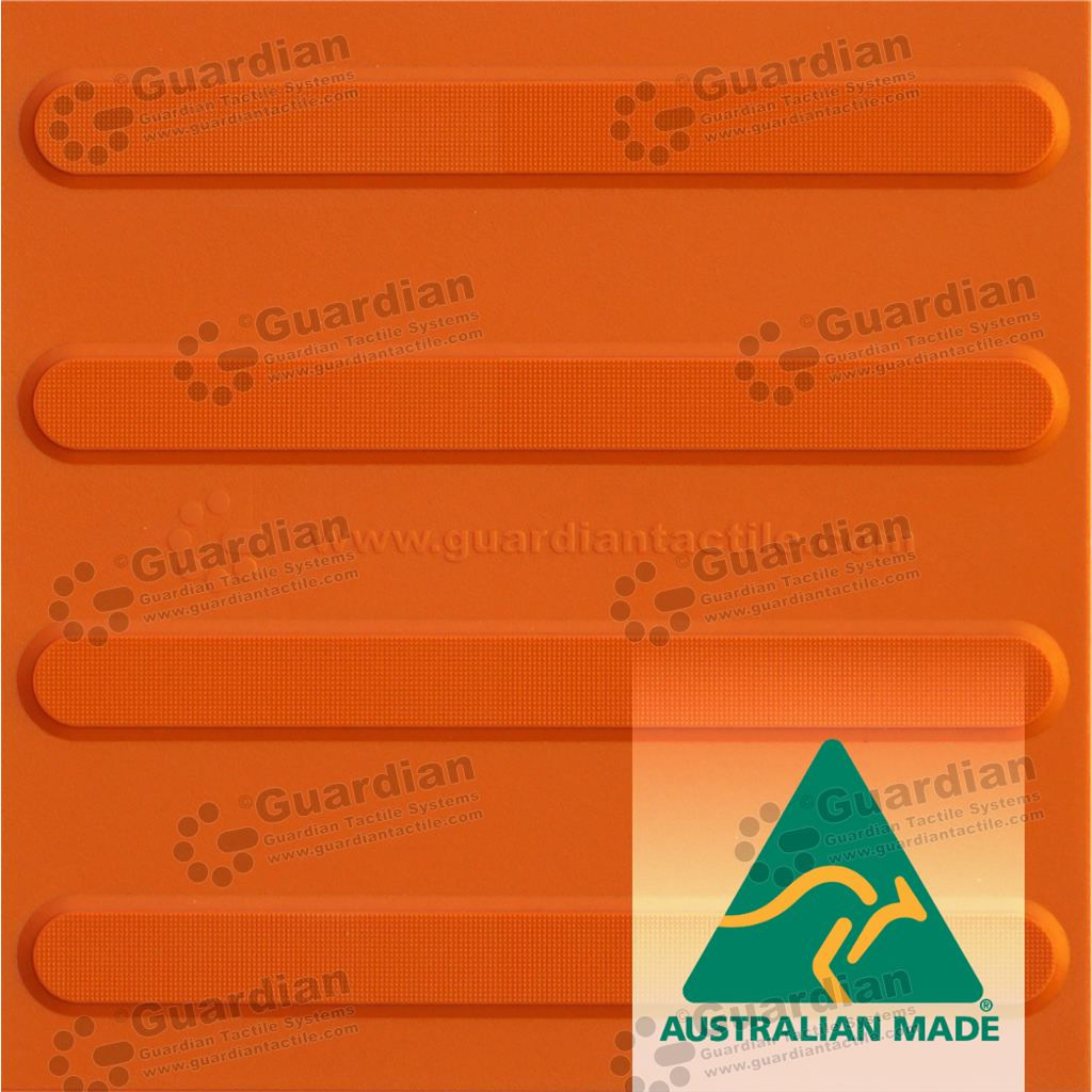 Guardian Terracotta Directional Integrated Polyurethane Tactile (300x300mm)