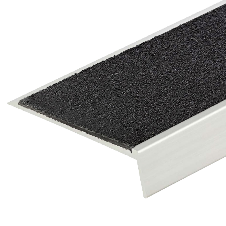 Clear Aluminium Profile & P5 Safeguard Anodised Surface Mount Stair Nosing