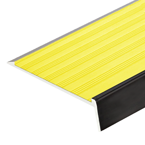 Thumbnail: Black Aluminium Profile & P5 Poly Insert Anodised Surface Mount Stair Nosing