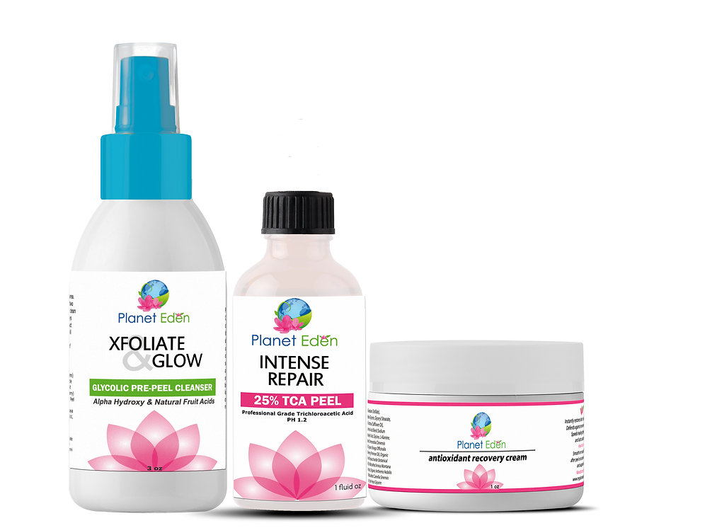 25 TCA Skin Facial Peel Glycolic PrePeel Cleanser + Recovery Cream