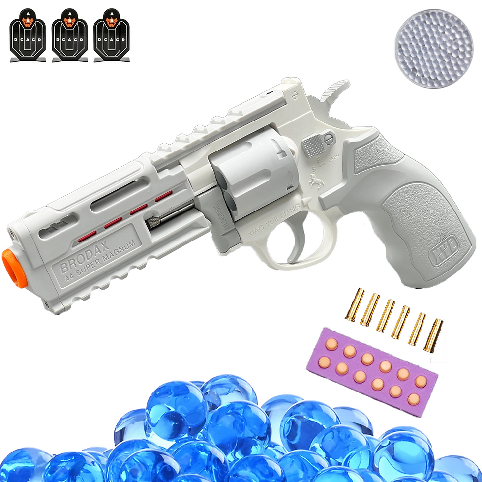 Revólver Hidrogel Pistola Manual Nylon Y Metal + 10000 Bolas