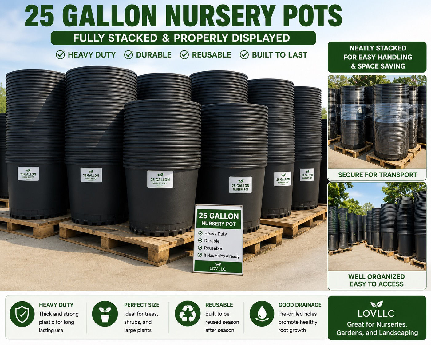 NURSERY POT 25 GALLON-HEAVY DUTY