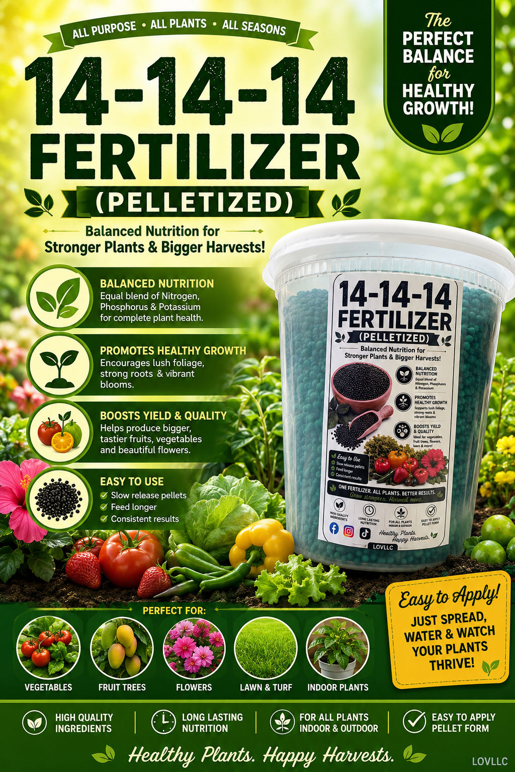 14-14-14 BALANCE FERTILIZER-PELLETIZED 1.5lbs.