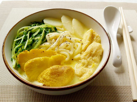 薑黃黑椒豆乳湯烏冬