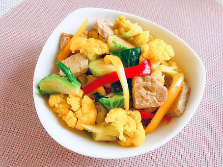 抱子甘藍椰菜花炒天貝