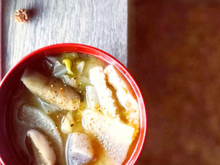 大根牛蒡蒟蒻味噌湯