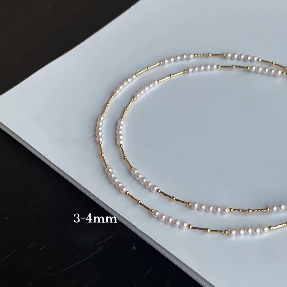 Thumbnail: 18K Solid Gold Bracelet Natural Freshwater Pearls Bracelet