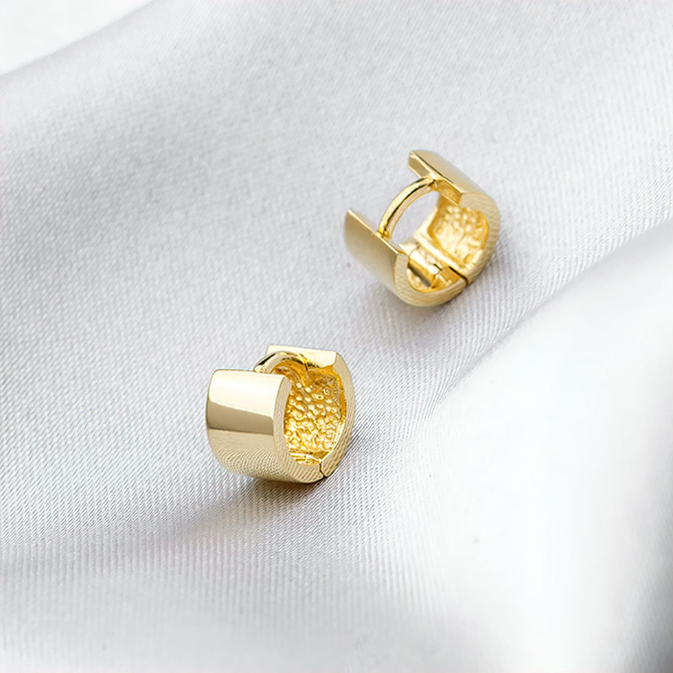 Miniature : 18K Solid Gold Earring Plain Cartilage Earring Helix Small Hoop Earrings