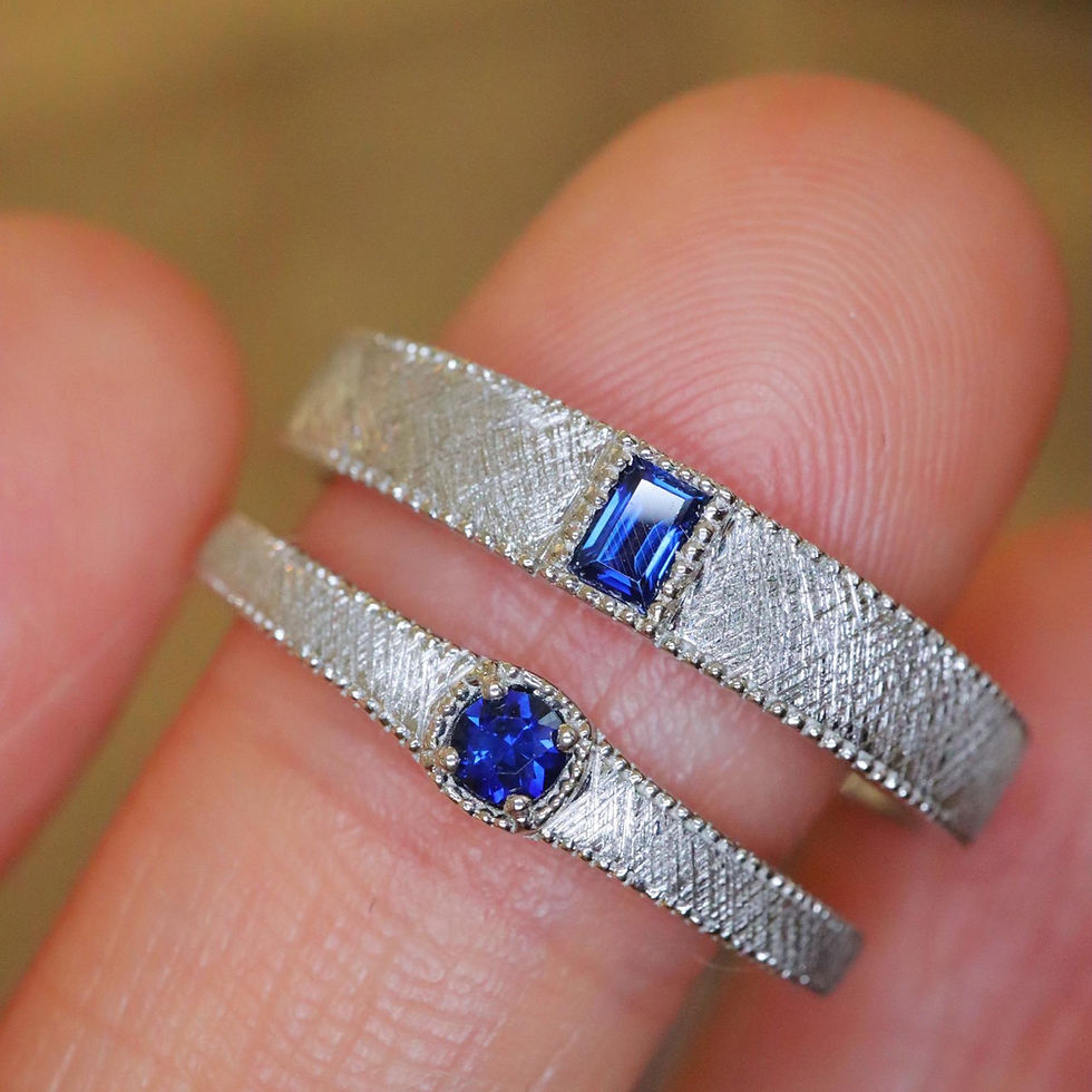 Miniatura: Natural Sapphire Platinum Ring Pt950 Ring One Stone Platinum Ring Wedding Jewellery Customised Wedding Band Wedding Ring