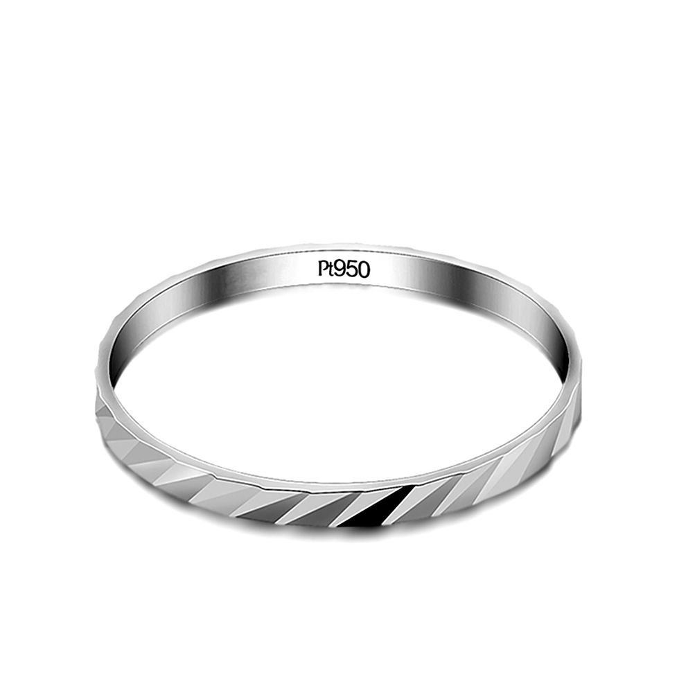 Miniaturbild: Platinum Ring Pt950 Faceted Platinum Rin Wedding Bands