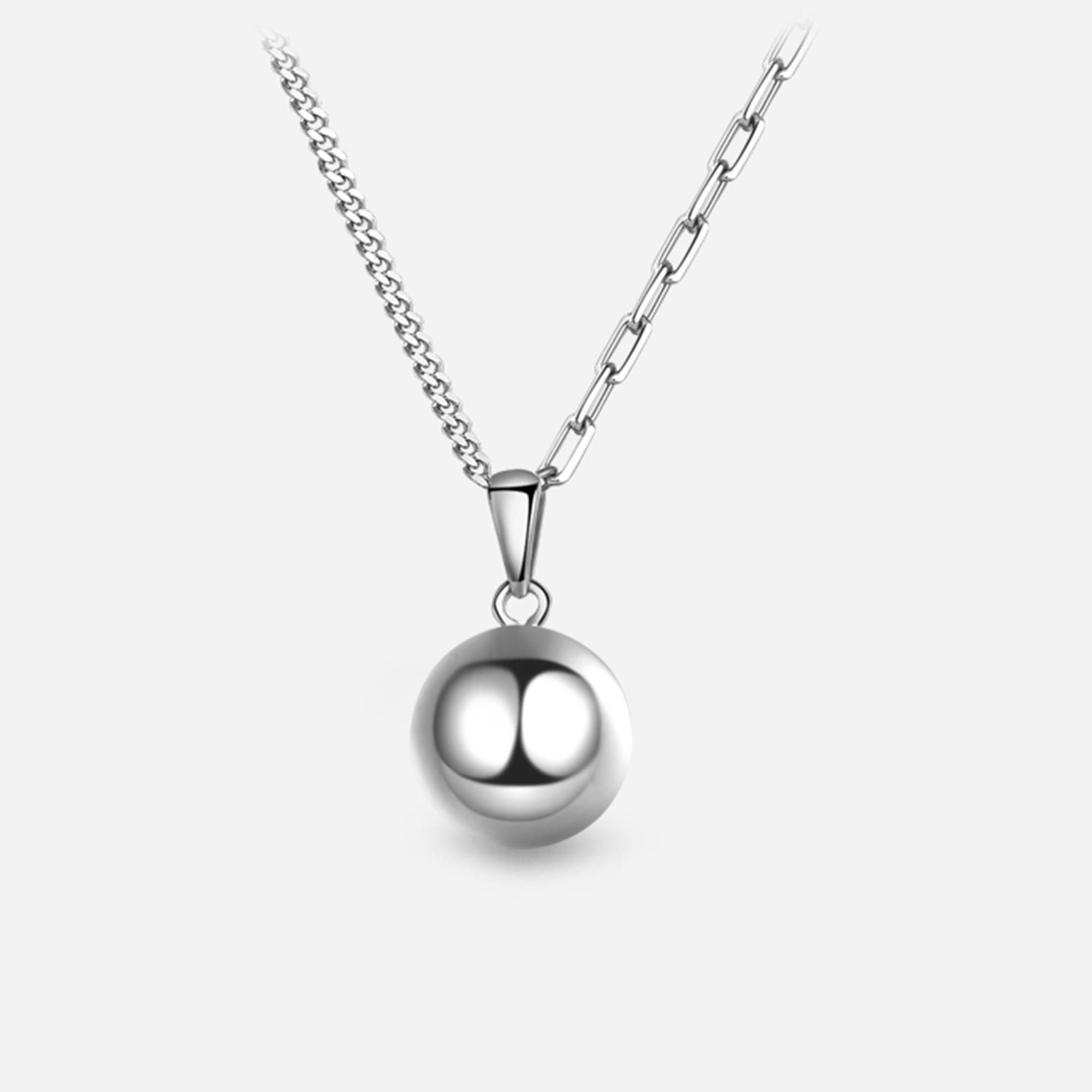 Solid Platinum Pendant Sphere Pendant Pt950 Ball Pendant Minimalist Jewellery Smooth Globe Platinum Pendant Necklace