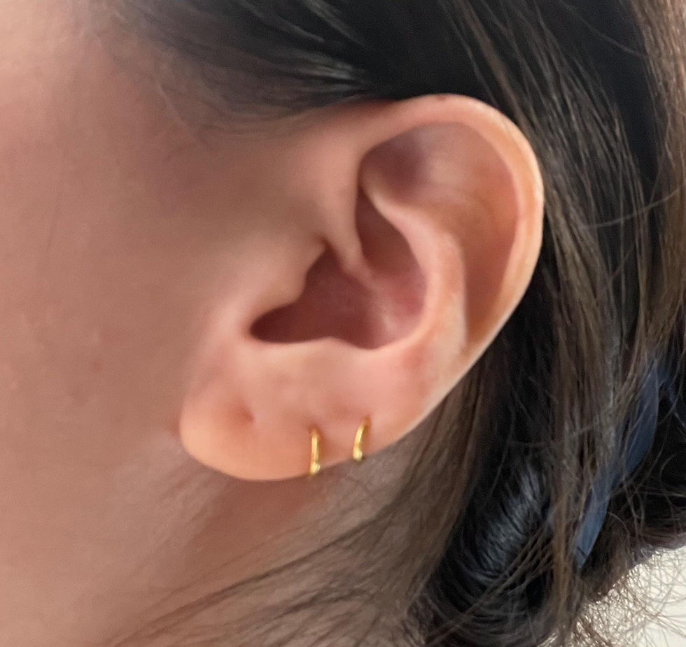 Miniatura: 18K Solid Gold Earrings Plain Gold Earrings Gold Earrings for Unisex Gold Daith Hoops Cartilage Hoops Plain Hoops