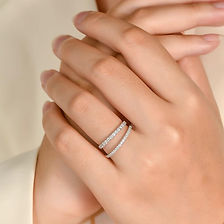 Natural Diamond Ring Platinum Ring Pt950 Half Eternity Ring Minimalist Jewellery Diamond Engagement Ring Wedding Band for Her