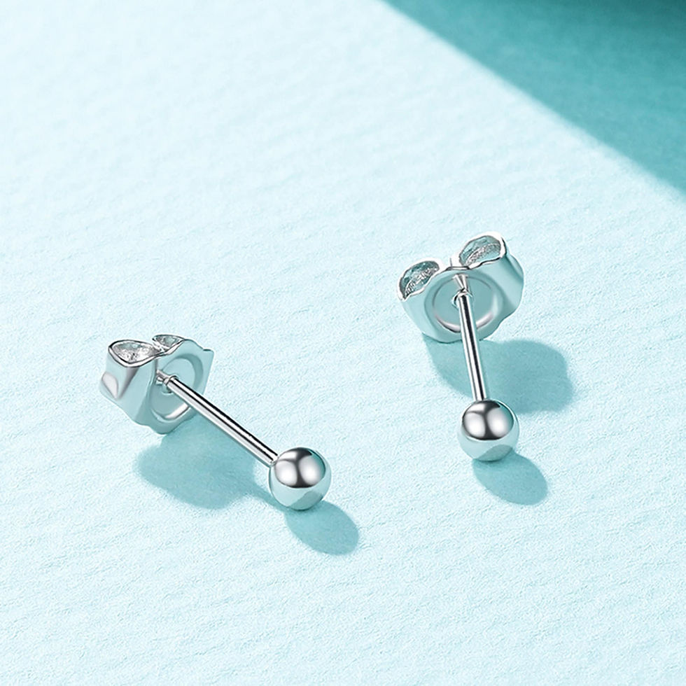 Miniature : Solid Platinum Earrings Pt950 Dainty Platinum Ball Stud Earrings