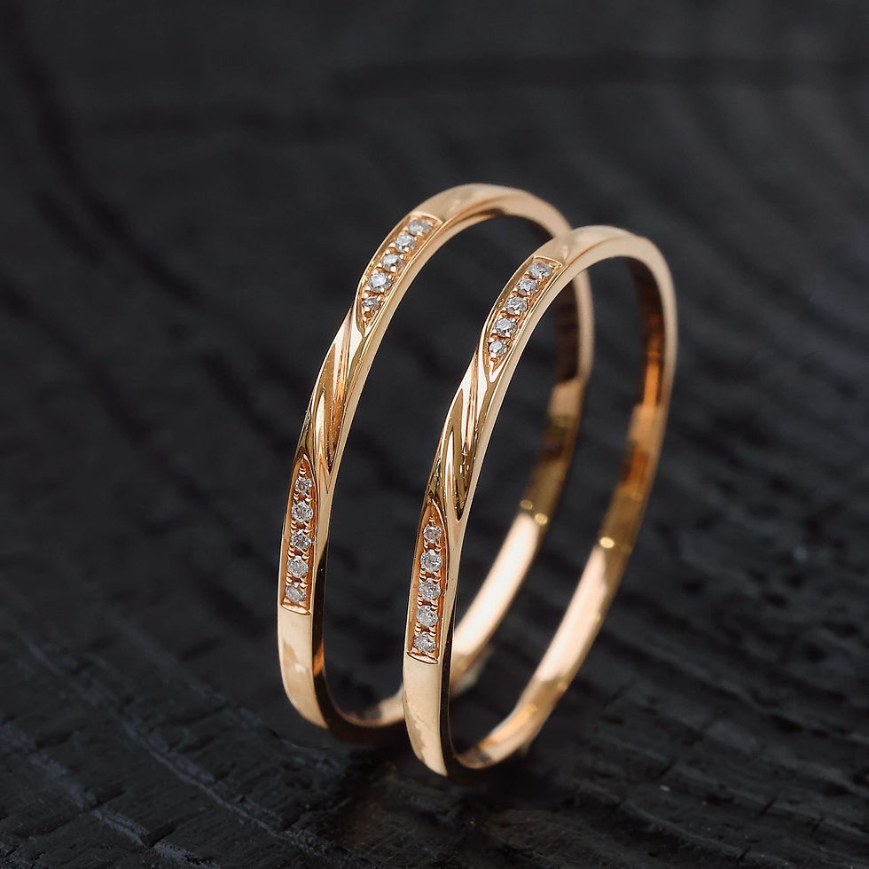 Miniaturbild: Natural Diamond Ring 18K Solid Gold Ring Twisted Gold Ring Stackable Ring