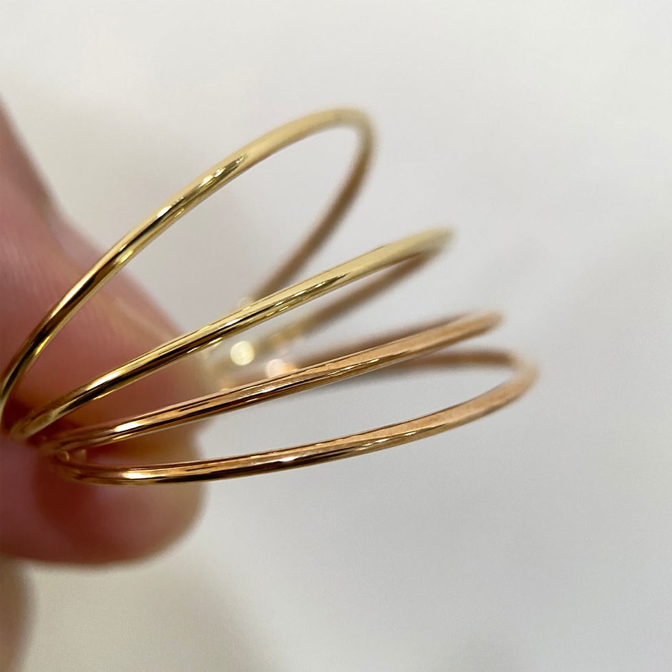 Miniature : 18K Solid Gold Earrings Round Hoop Earrings Rose Gold Hoop Earrings