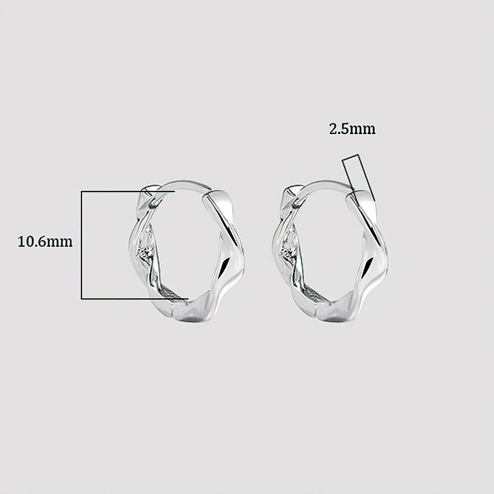 Miniatura: Solid Platinum Earrings Pt950 Mobius Earrings Twisted Platinum Hoop Earrings