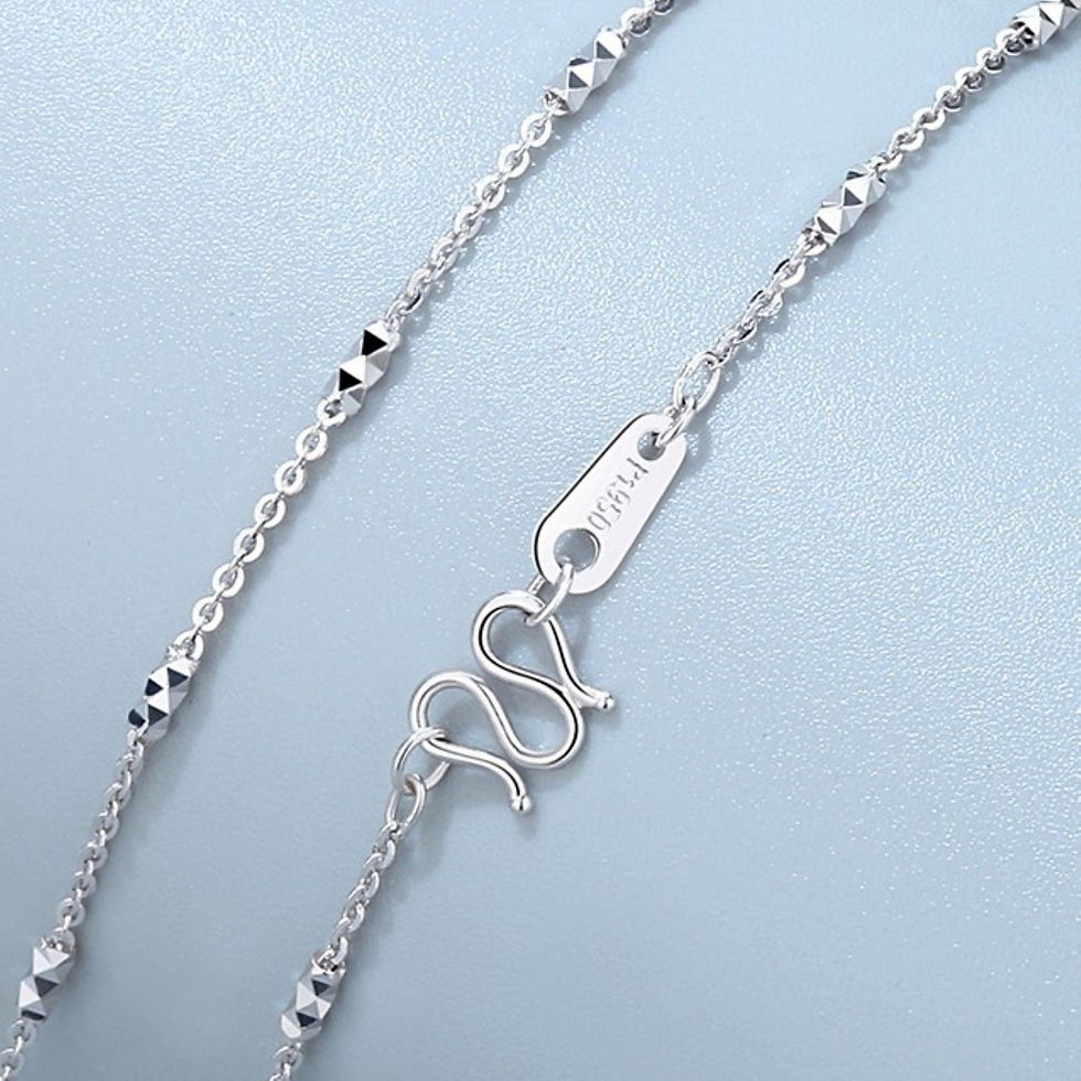 Thumbnail: Solid Platinum Necklace Plain Pt950 Necklace Cable Chain Chopin Chain