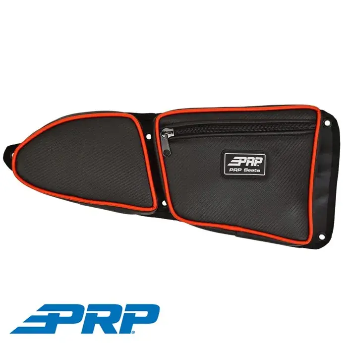 PRP SEATS E37-214 CARBON FIBER RED PASSENGER SIDE DOOR BAG WITH KNEE PAD
