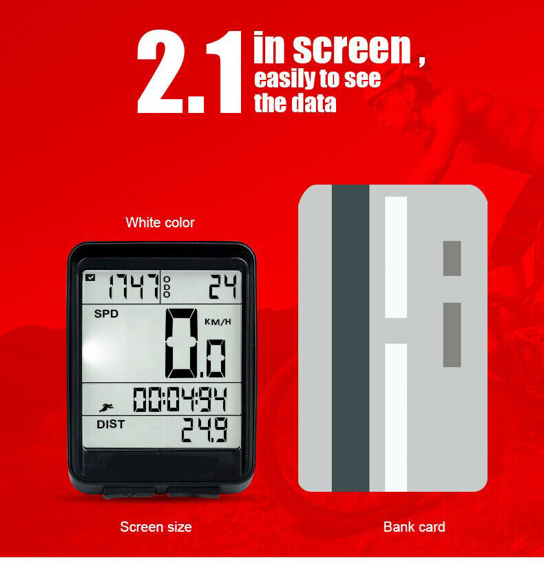 Thumbnail: Bike Bicycle Speedometer Cycle Digital Odometer Computer Waterproof LCD Wireless