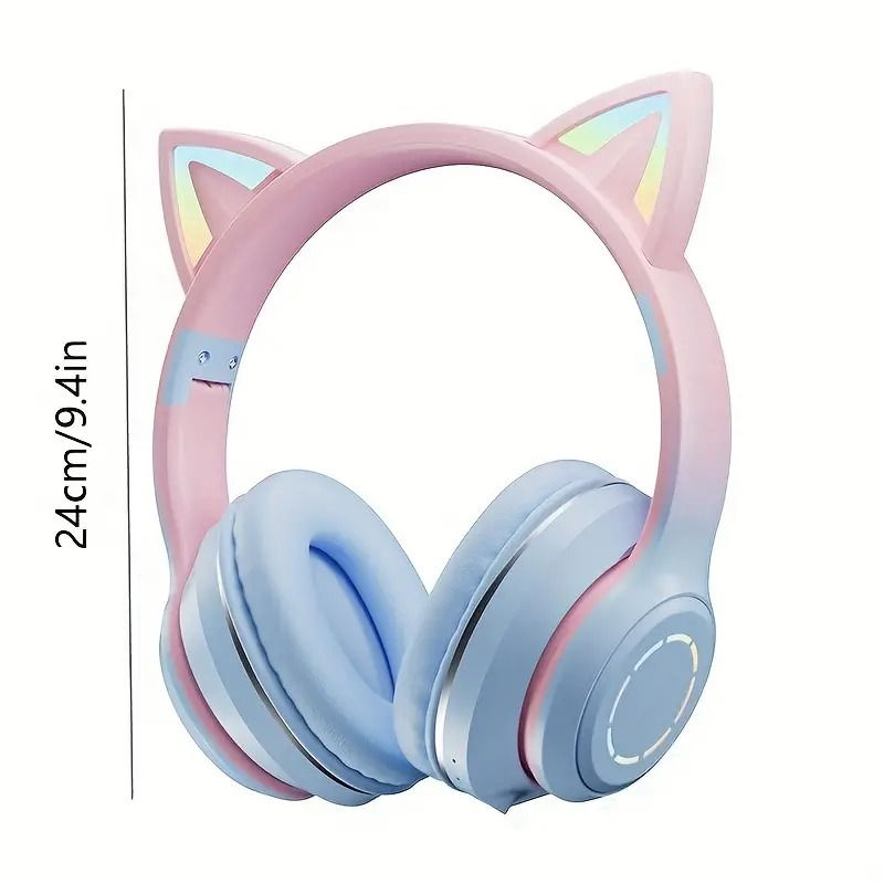 Thumbnail: Wireless Cat Ear Headphones with LED Light for Kids