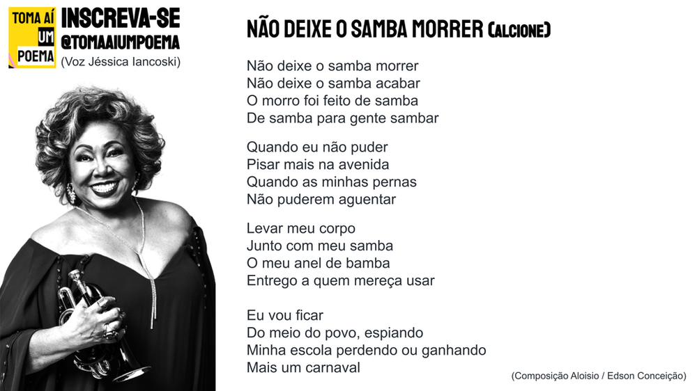 Letra De Alcione Nao Deixe O Samba Morrer