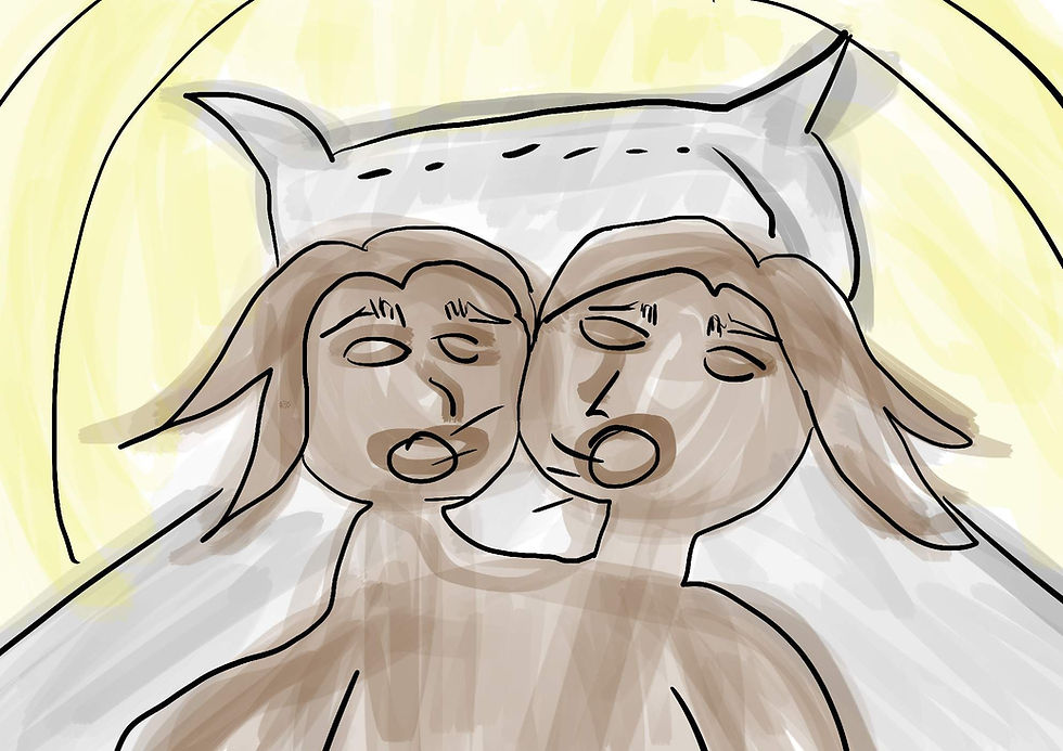 Pessoa com duas cabeças ilustração