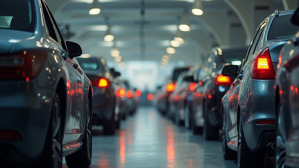 Eye-level view of a car auction with bidders raising their paddles