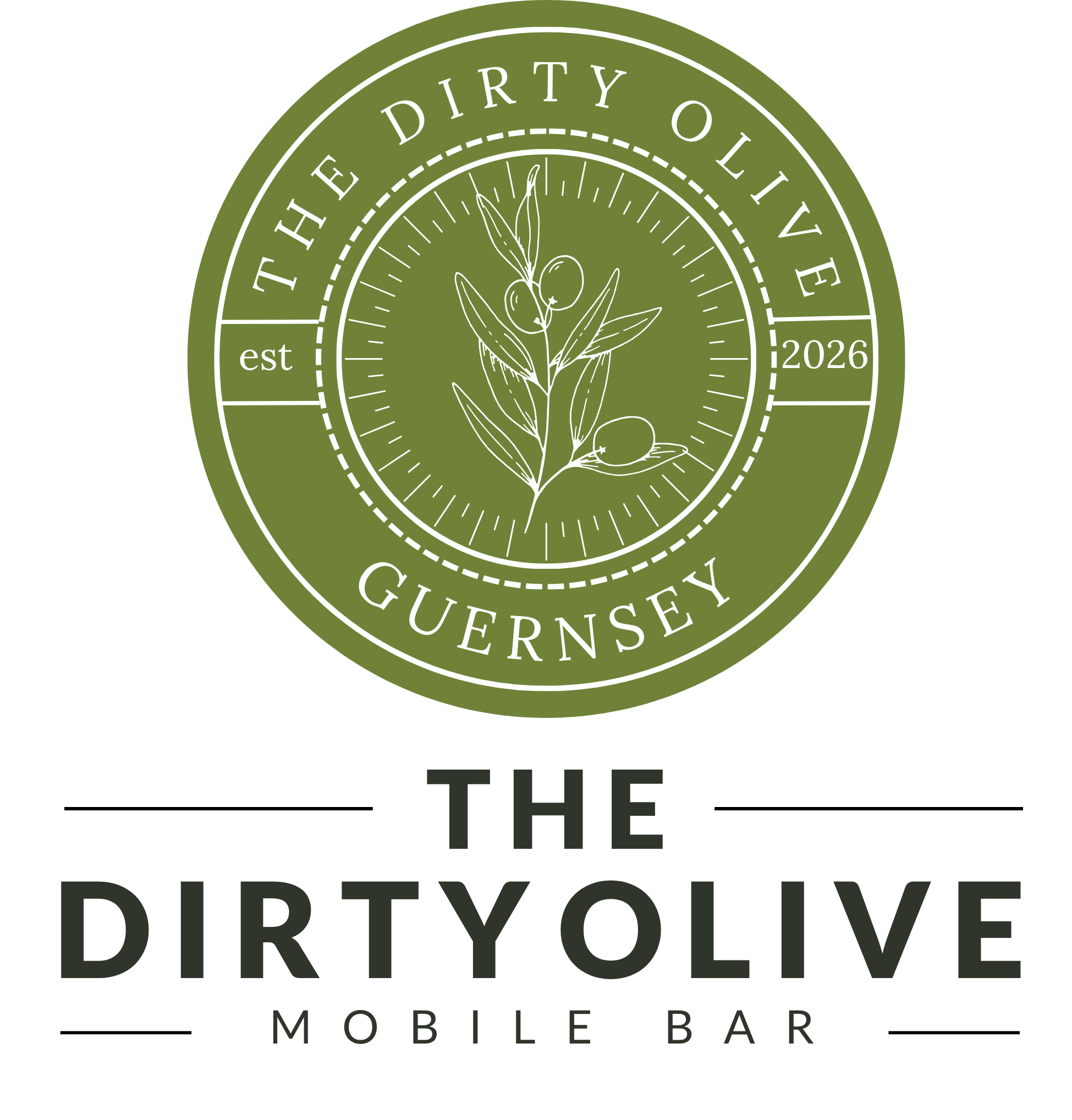 The Dirty Olive mobile bar stamp logo