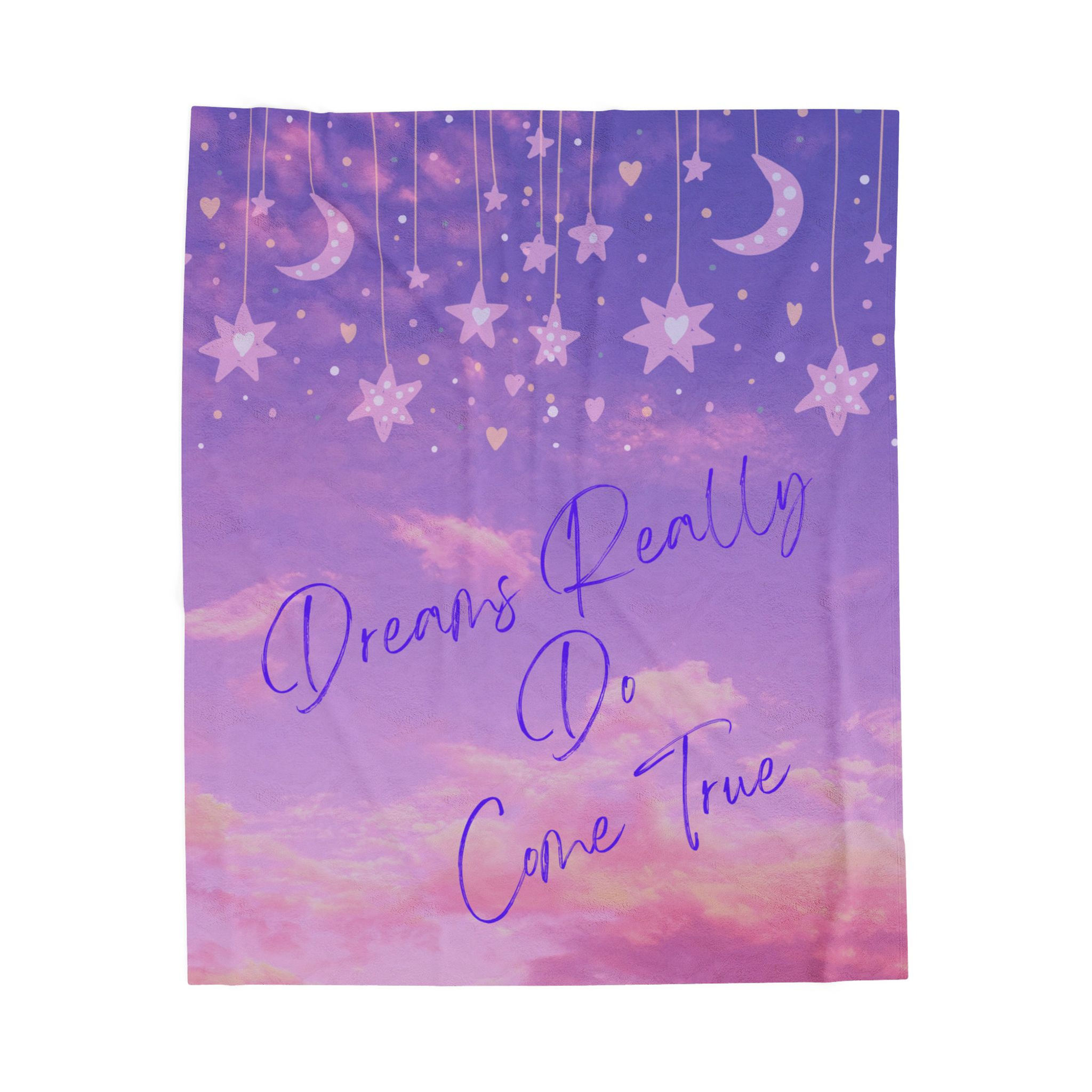 Velveteen Plush Blanket – Baby Girl Dreams Really Do Come True – Nursery Blanket