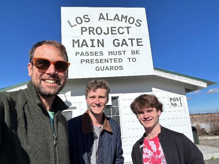 Figure 6: Anthony Kuchera and students R J Devlin and Andrew LaRochelle pose for a selfie in Los Alamos.