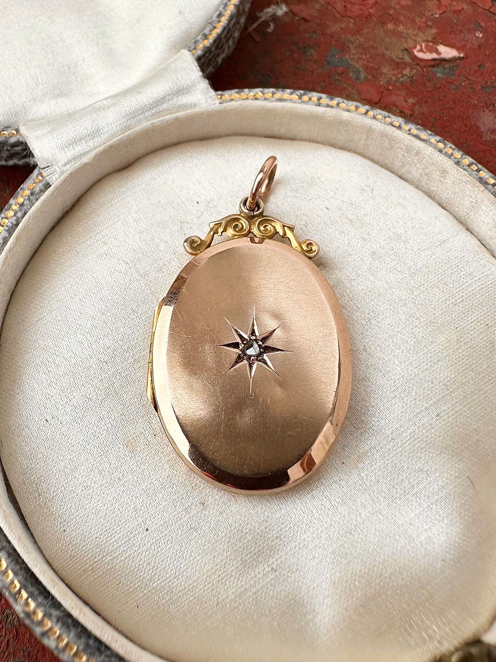 Thumbnail: Victorian 9ct Gold Back & Front Diamond Locket