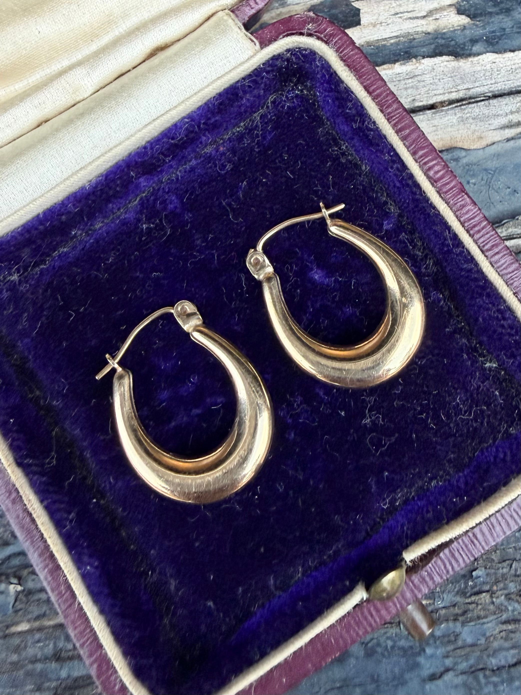 Vintage 9ct Gold Hoop Earrings