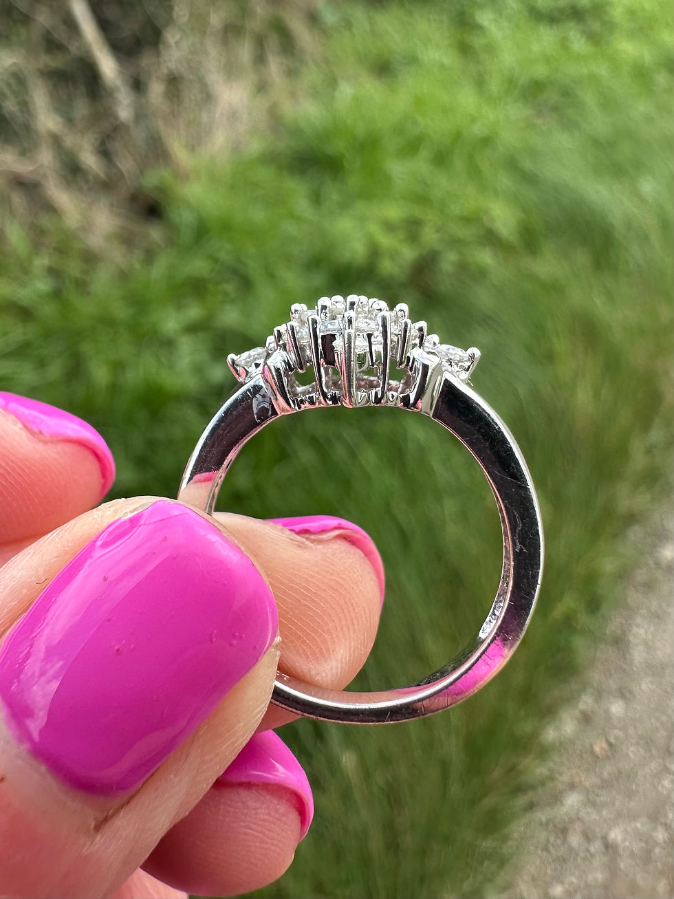 Thumbnail: Vintage 9ct White Gold 0.40ct Diamond Ring