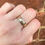 Thumbnail: Vintage 9ct Gold Starburst Stacking Ring