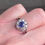 Thumbnail: Vintage 18ct White Gold Sapphire & Diamond Halo Ring