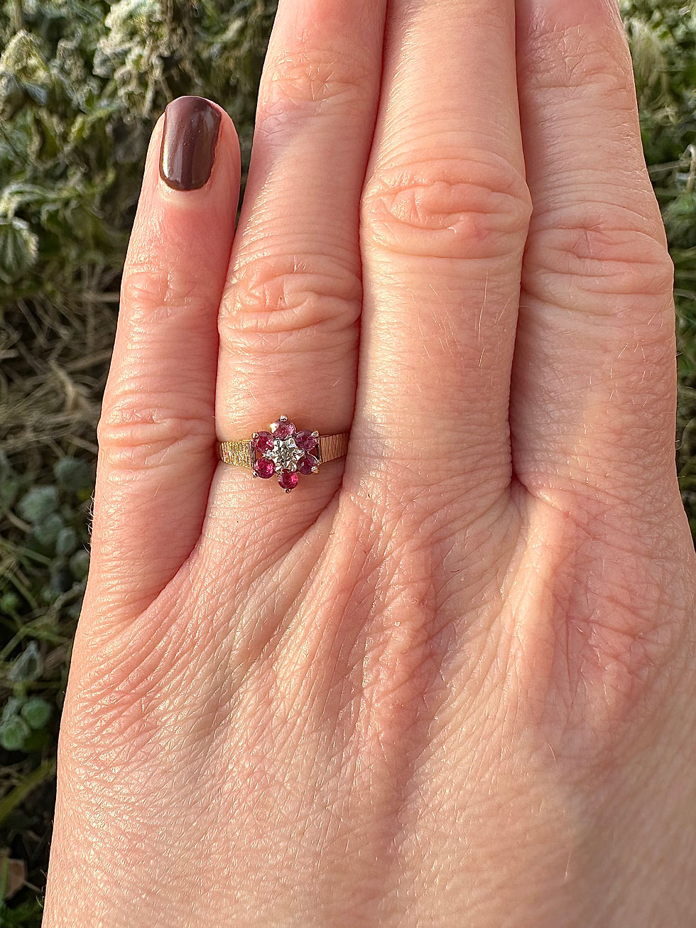 Thumbnail: Vintage 9ct Gold Ruby & Diamond Ring
