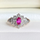 Thumbnail: Vintage 9ct Gold Pink Tourmaline & Diamond Cluster Ring