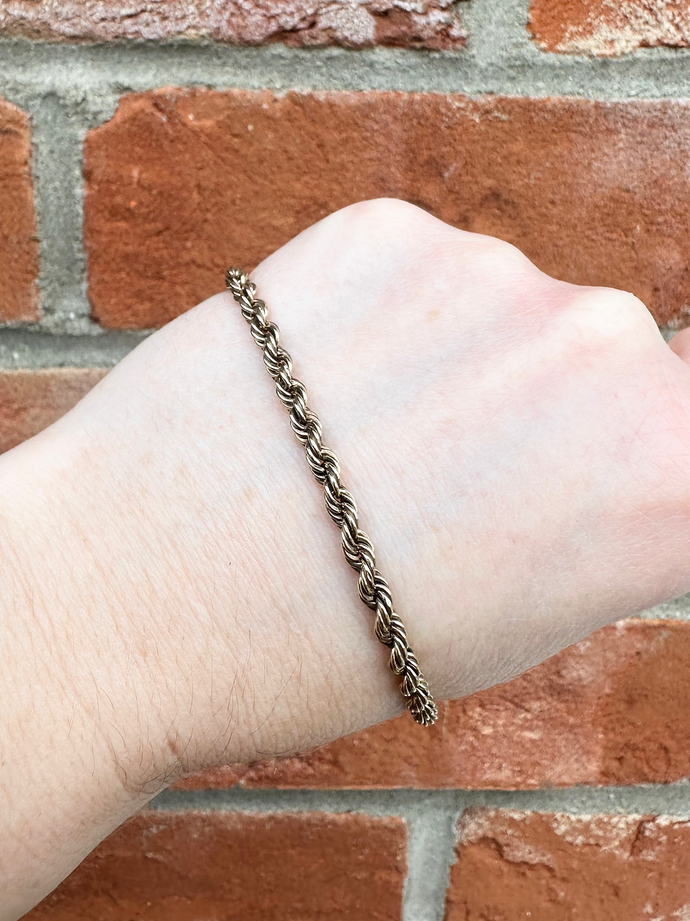 Thumbnail: Vintage 9ct Gold Rope Bracelet 