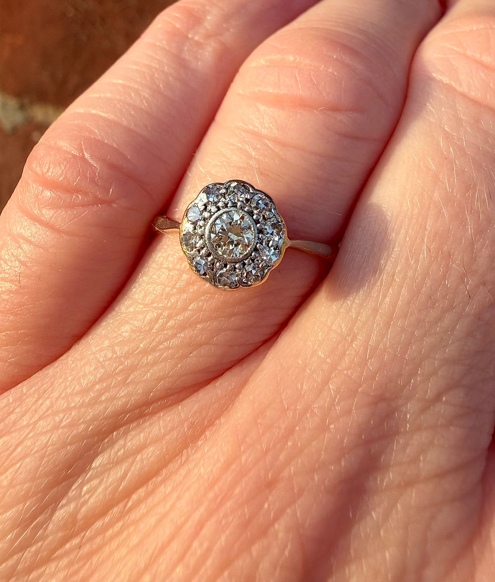 Thumbnail: Antique 1920s 18ct Gold & Platinum Diamond Ring