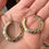 Thumbnail: Vintage 9ct Gold Decorative Hoop Earrings